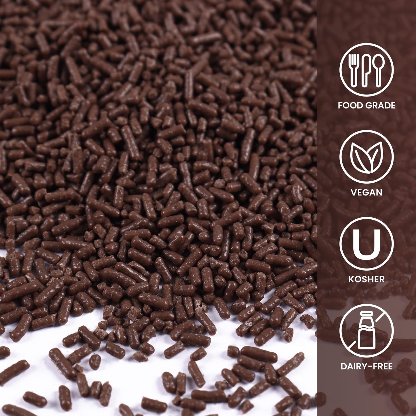 Chocolate Sprinkles For Cake Decorating, Chocolate Jimmies Sprinkles, 3.52Oz Edible Sprinkles For Cupcake Toppers Ice Cream Cook