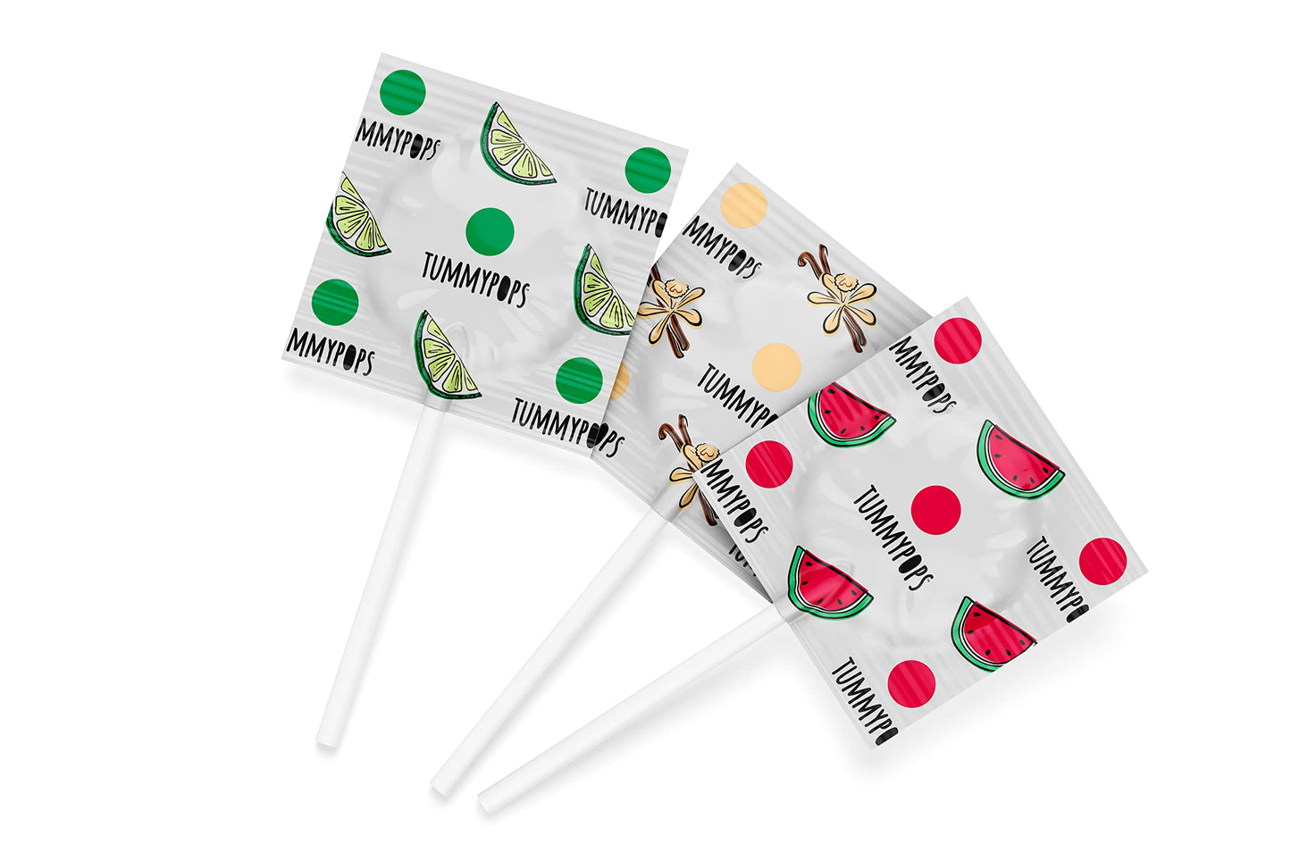 Tummypops Peppermint Variety Pack (Hint 'O Lime, Watermelon, & Vanilla Flavors), 21 Pops