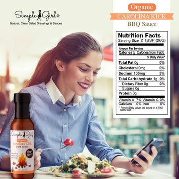 Simple Girl Organic Bbq Sauce - Carolina, Country Sweet, Southern Blend - Organic, Gluten Free, Vegan, Paleo, Keto, Diet Friendly - 12Oz 3 Pack