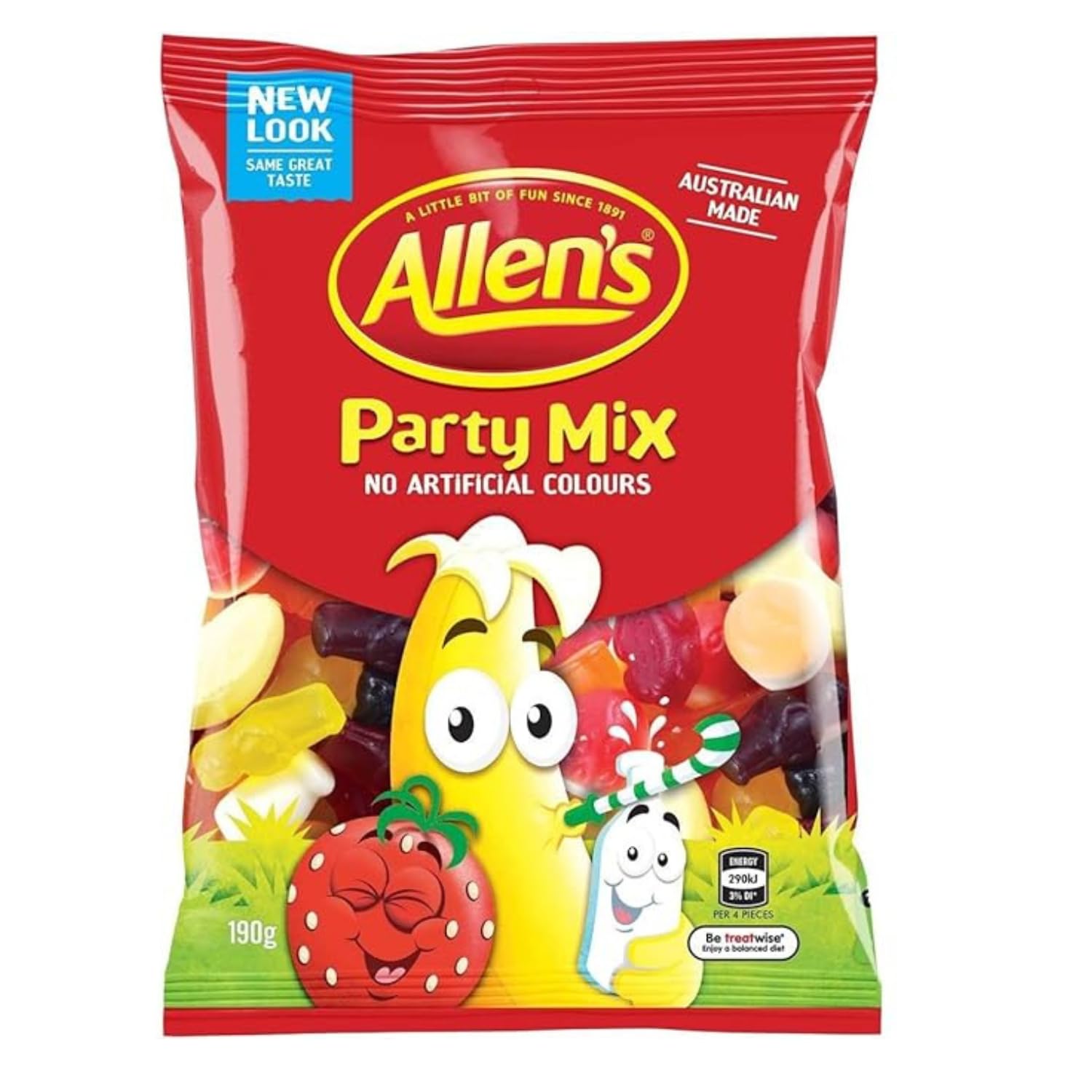 Allen’S Party Mix Gummy Candy – 190G Bag – Assorted Flavors – No Artificial Colors – Made In Australia