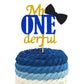Joymee Mr Onederful Cake Topper,Double Sided 1St First Cake Decorations With Bowtie Gold Glitter Little Man Happy Birthday Handm