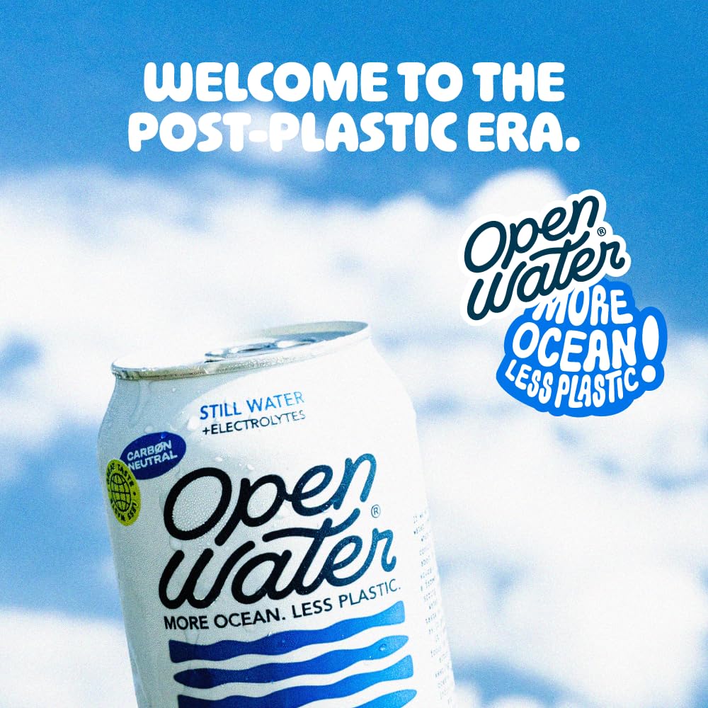 Open Water Still 12oz cans (1 case, 12 cans) - Sustainable Aluminum Canned Still Water With Electrolytes - 7.0 pH Balanced BPA-F