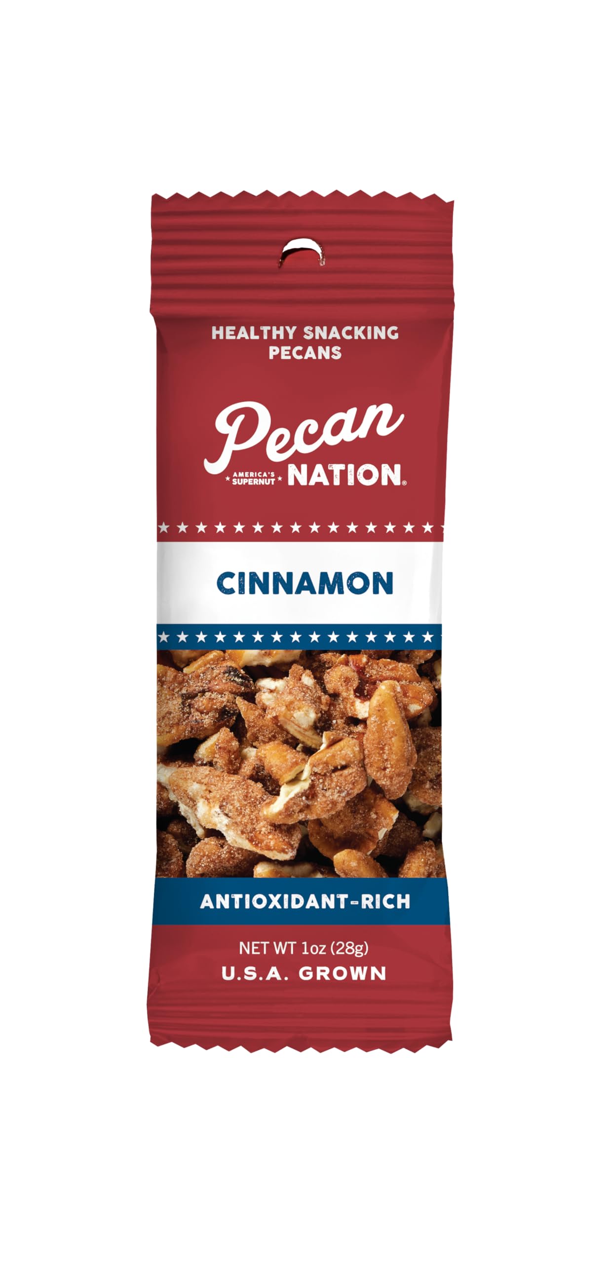 Pecan Nation Cinnamon Roasted Pecan Pieces 1 Oz., Healthy Snacking Pecans For Adults And Kids, 8 Count (2 Pack)
