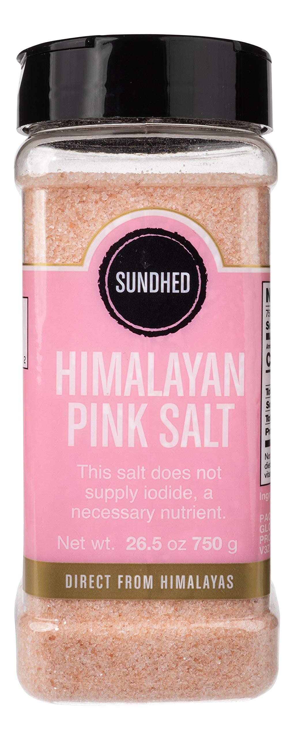 Sundhed Pink Himalayan Gourmet Salt (Fine) in Refill | 750 Grams (26.45 oz) | Natural Rock Salt for Seasoning | Keto Friendly an