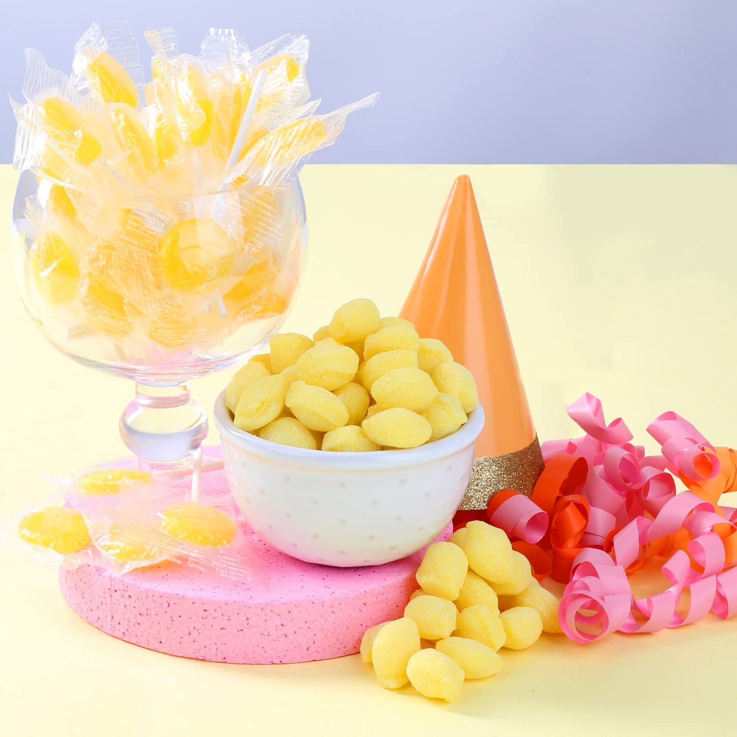 Lemon Balls Hard Candy - 3 Pounds - Yellow Candies Drop - Individually Wrapped - Baby Shower, Candy Buffet