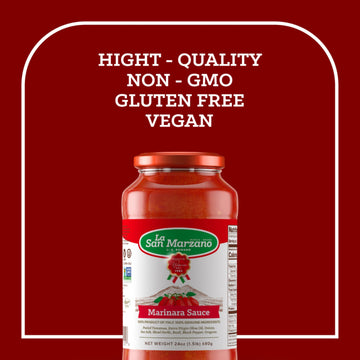La San Marzano - Marinara Sauce - Pasta Sauce With 100% Italian Tomatoes Made In Italy - Tomato Paste With Fresh And Natural Ing