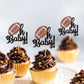 Ercadio 24 Pack American Football Oh Baby Cupcake Toppers Black Glitter Rugby Oh Baby Cupcake Picks Sports Theme Oh Baby Cupcake