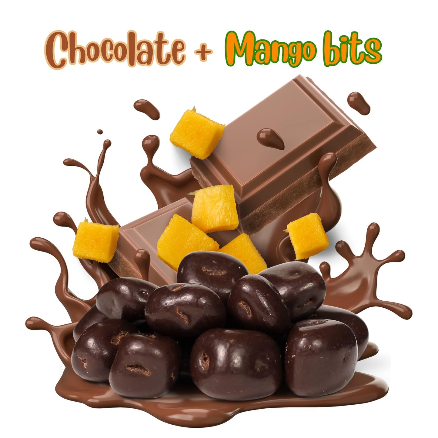 Its Delish Dark Chocolate Covered Dried Mango - Vegan, Non-Dairy, Kosher, 10 lbs Bulk Bag