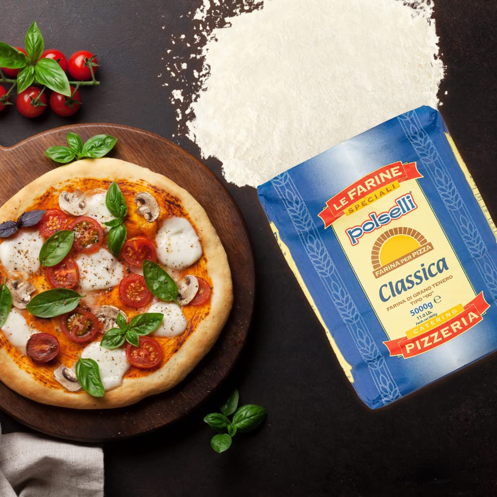 Classica, Tipo ''00'' Double Zero Flour Extra Fine, 11 Lbs (5 Kg), Neapolitan Italian Pizza, Bread, Pasta, And More, All Natural