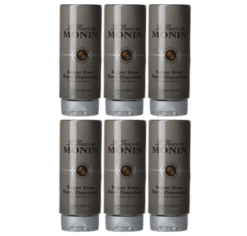 Monin - Sugar Free Dark Chocolate Sauce, Velvety and Rich, Great for Desserts, Coffee, and Snacks, Gluten-Free (12 Ounce, 6-Pack