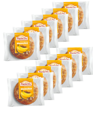 Prairie City Bakery Down Home Individually Wrapped Monster Muffins 6 Ounce Pack of 12 (Banana Nut, Pack of 12)