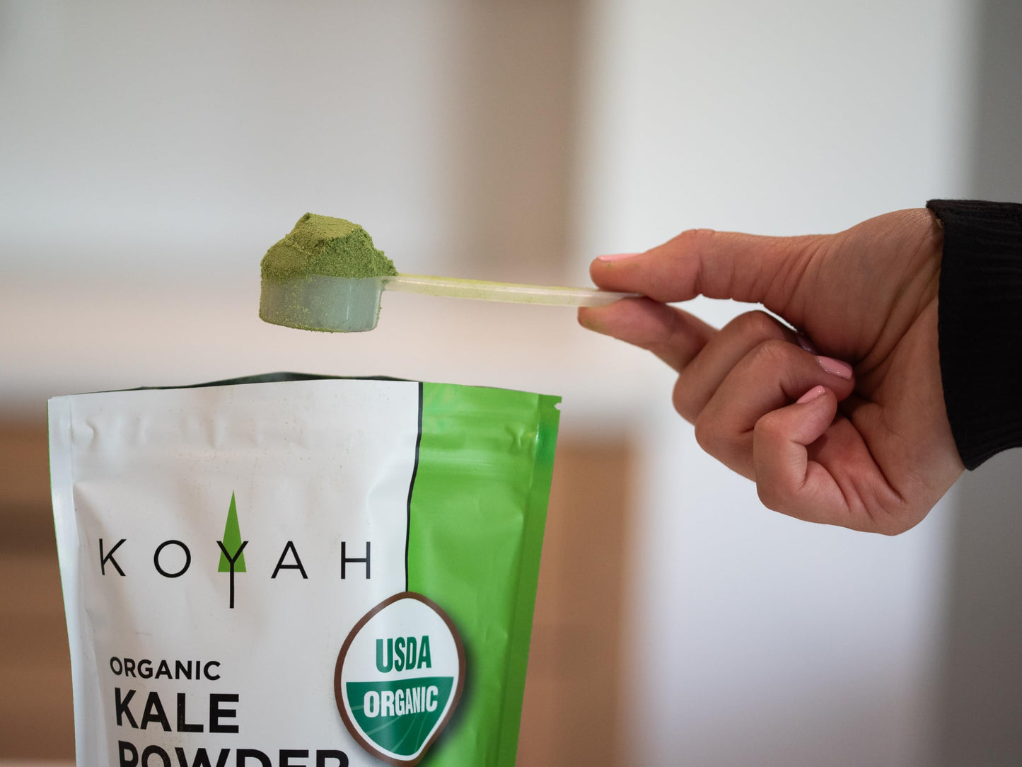Koyah - Organic Usa Grown Kale Powder (Equivalent To 30 Cups Fresh): Freeze-Dried, Whole-Leaf Powder