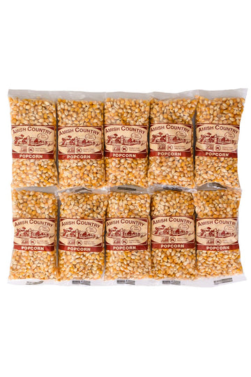 Amish Country Popcorn | 10-4 oz Bags - Baby Yellow Popcorn Kernels | Old Fashioned, Non-GMO and Gluten Free (10-4 oz Bags)