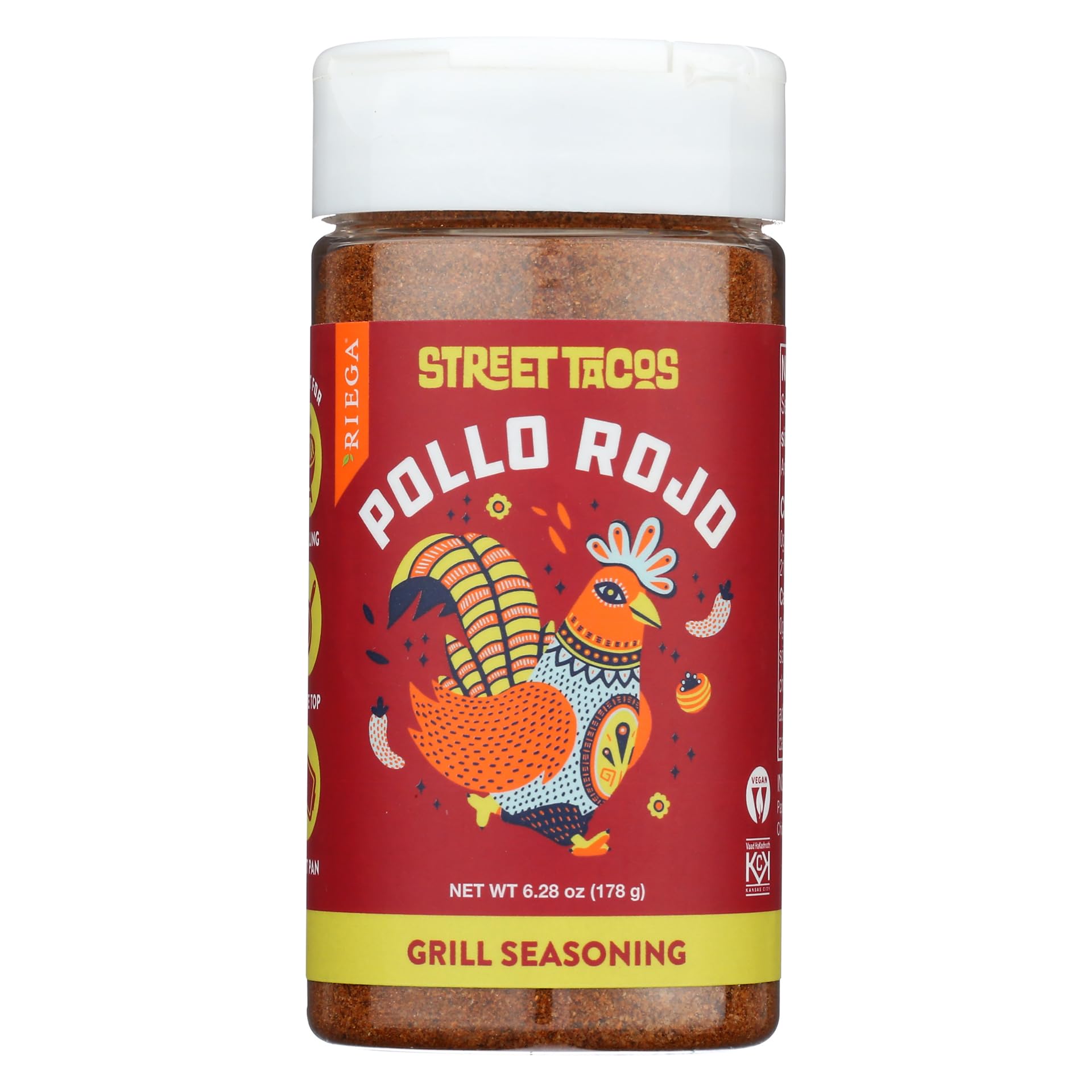 Riega Street Taco Grill Seasoning, Pollo Rojo, 6.25 Oz (Pack Of 1)