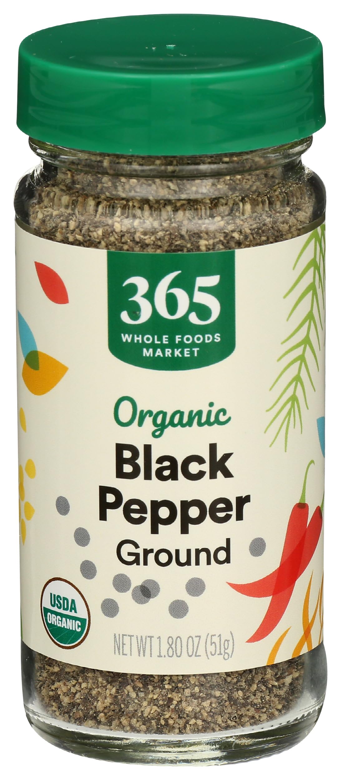 365 Everyday Value, Organic Black Pepper Ground, 1.8 oz