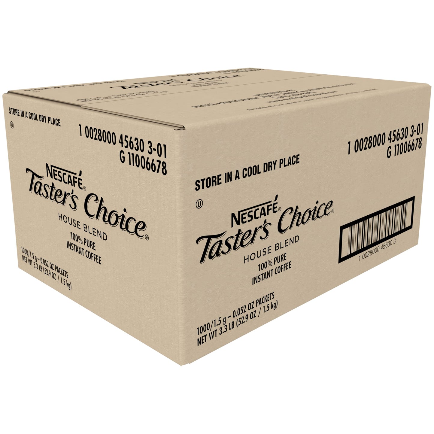 Nescafe Instant Coffee Packets, Tasters Choice Light Roast, 1.5 g (Pack of 1000), Model 10028000456303