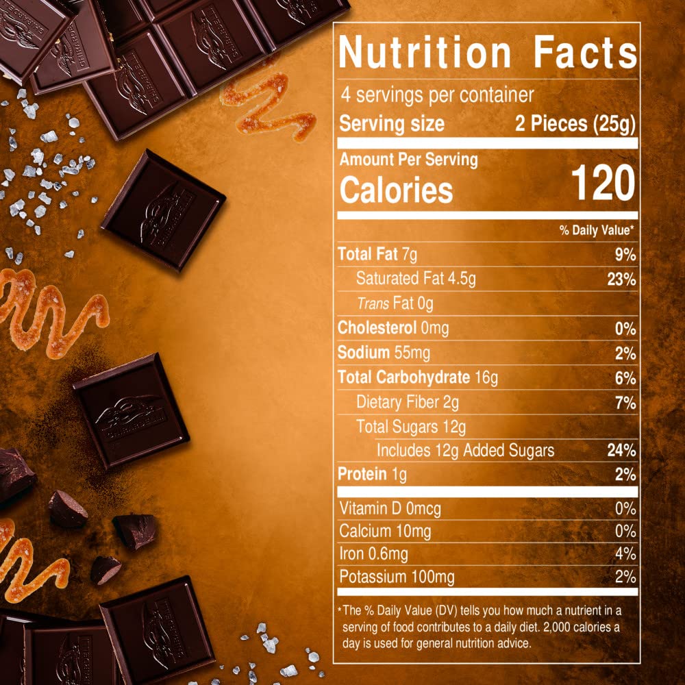 Ghirardelli Dark Chocolate Bar With Sea Salt Caramel Filling, 3.5 Oz Bar