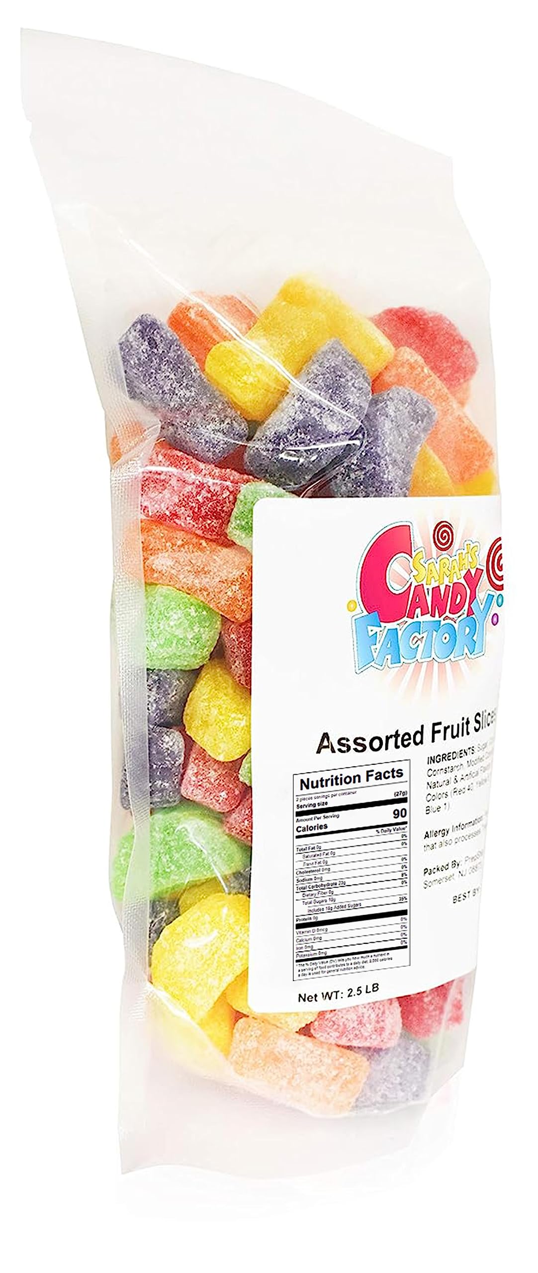 Sarah s Candy Factory Assorted Fruit Slice Candy in Resealable Bag, 2.5 Lbs