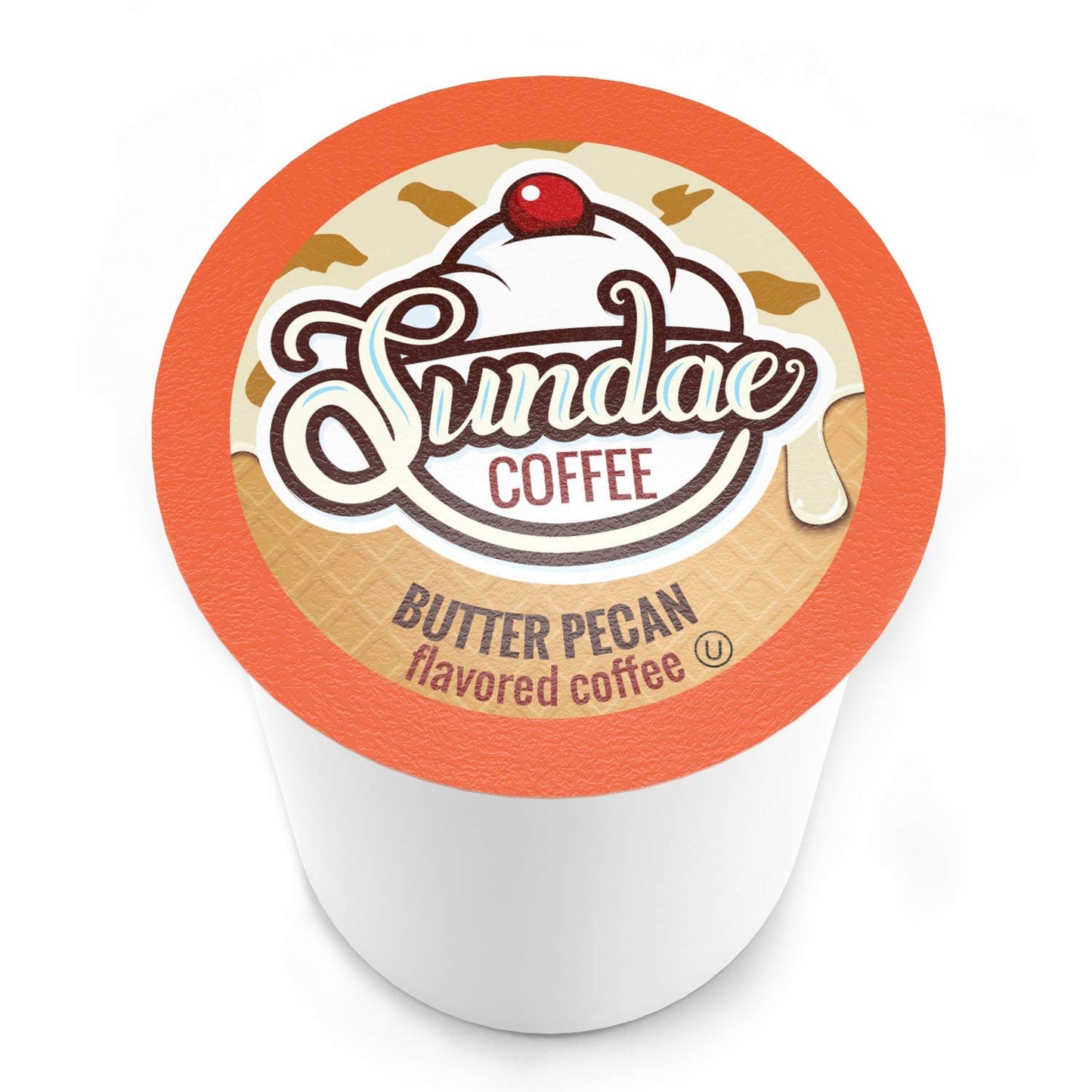 Sundae Ice Cream Flavored Coffee Pods, Compatible With 2.0 Keurig K-Cup Brewer, (Butter Pecan) 48 Count