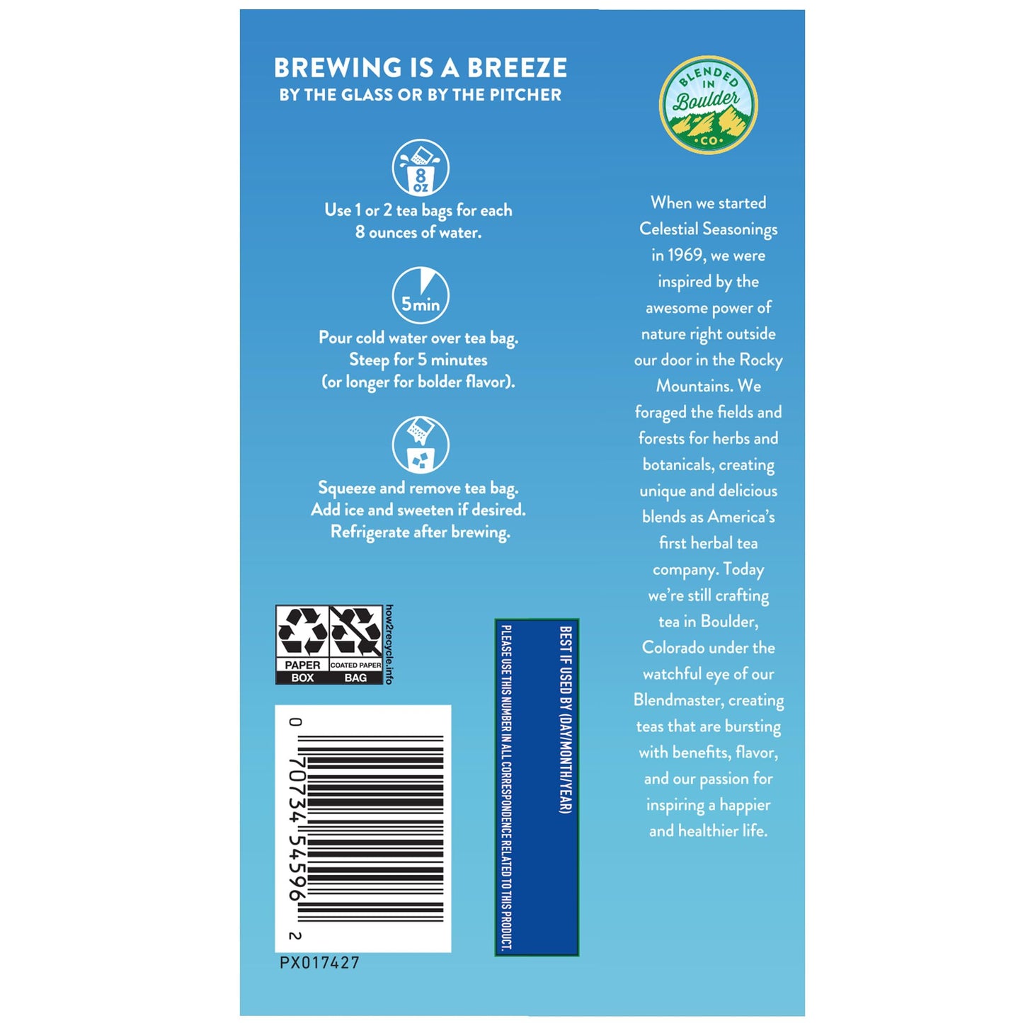 Celestial Seasonings Cold Brew Unsweetened Black Tea Iced 18 Tea Bags