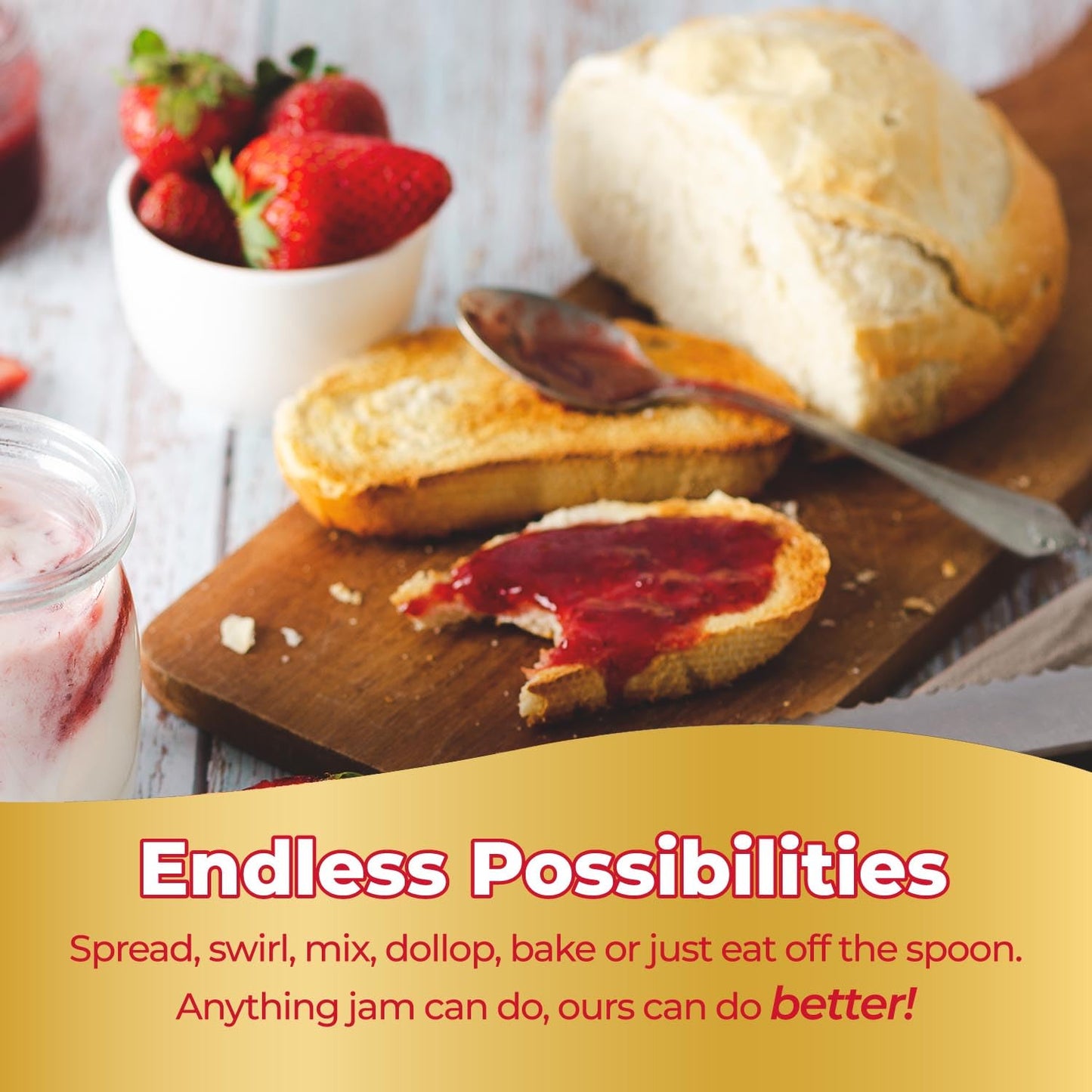 Keto Strawberry Jam, No Sugar Added - Monk Fruit Sweetened, Gluten Free Spread From Choczero, 12 Oz