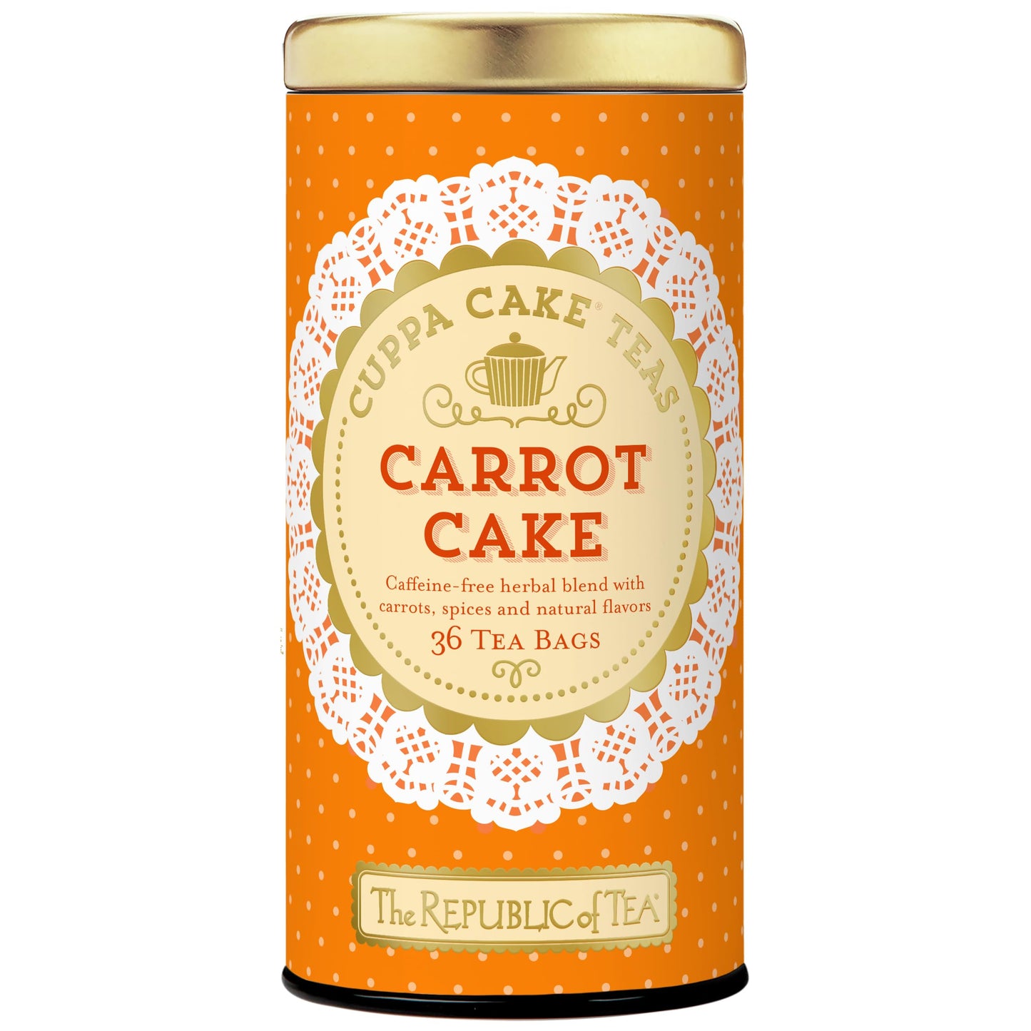 The Republic of Tea Carrot Cake Cuppa Cake Tea, Caffeine-Free, 36 Tea Bags