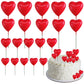 Beishida 20 Pcs Red Heart Cake Toppers 3D Heart Cake Toppers Foam Toppers Cake Decoration Happy Birthday Cake Diy Cake Insert Fo