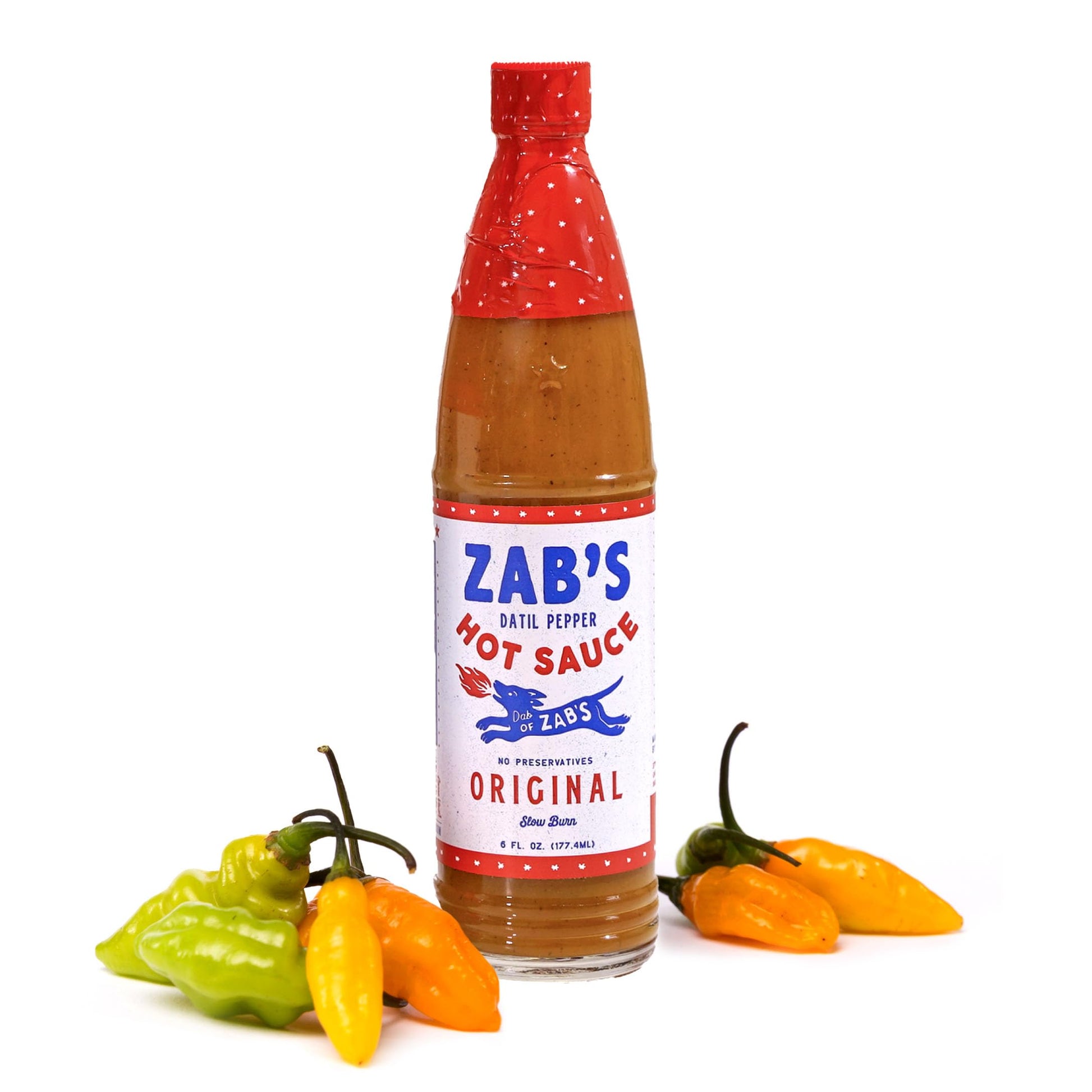 Zab's Original Recipe Craft Hot Sauce (6oz, 1 Pack), Naturally Sweet Heat & Signature Slow Burn from Datil Peppers, Gluten-Free,