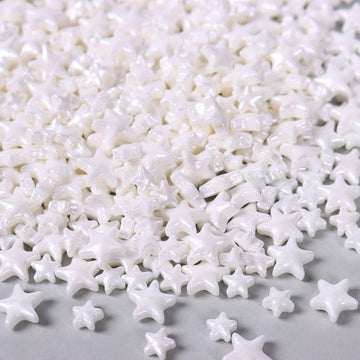 White Sprinkles For Cake Decorating, White Star Sprinkles Perfect For Cupcake Toppers Wedding Party Valentines Halloween Christm