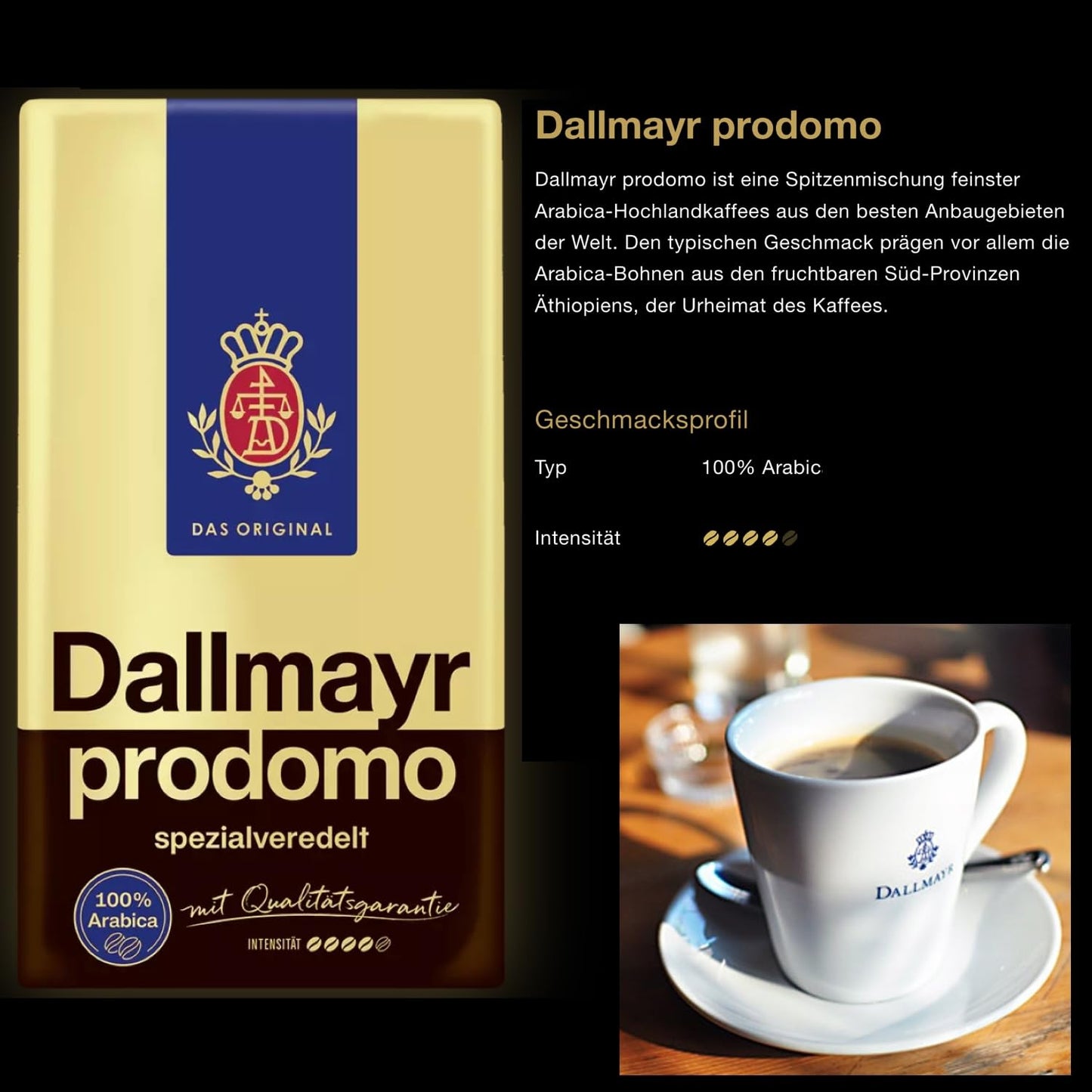 Dallmayr Prodomo Ground Coffee  17.6 Ouce (Pack of 2)