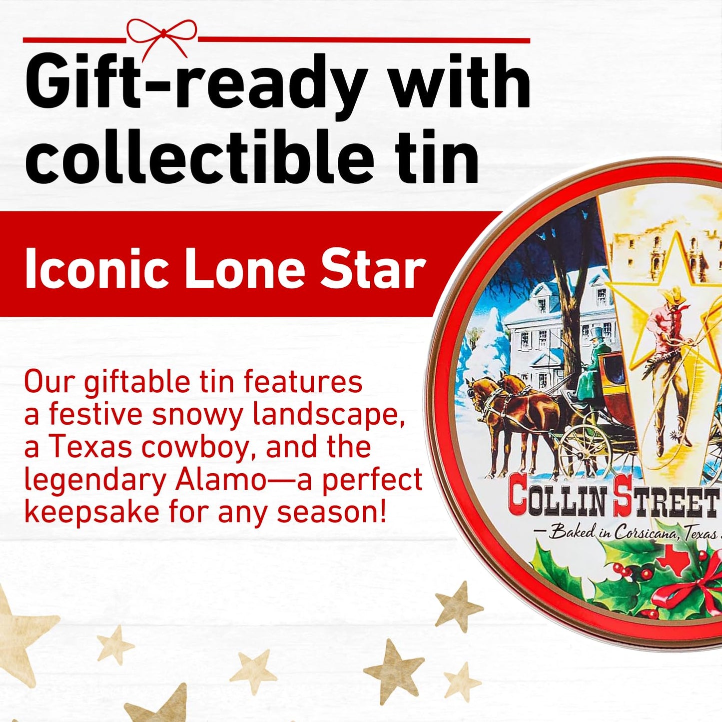 Collin Street Bakery DeLuxe Fruitcake - Handcrafted Fresh with Pecans, Pineapple, Papaya, Ripe Cherries, Raisins, & Honey - Gift