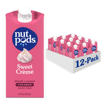 nutpods Sweet Crme Non Dairy Coffee Creamer, Sweetened with Organic Cane Sugar, Made from Almonds and Coconuts, Gluten Free, Non
