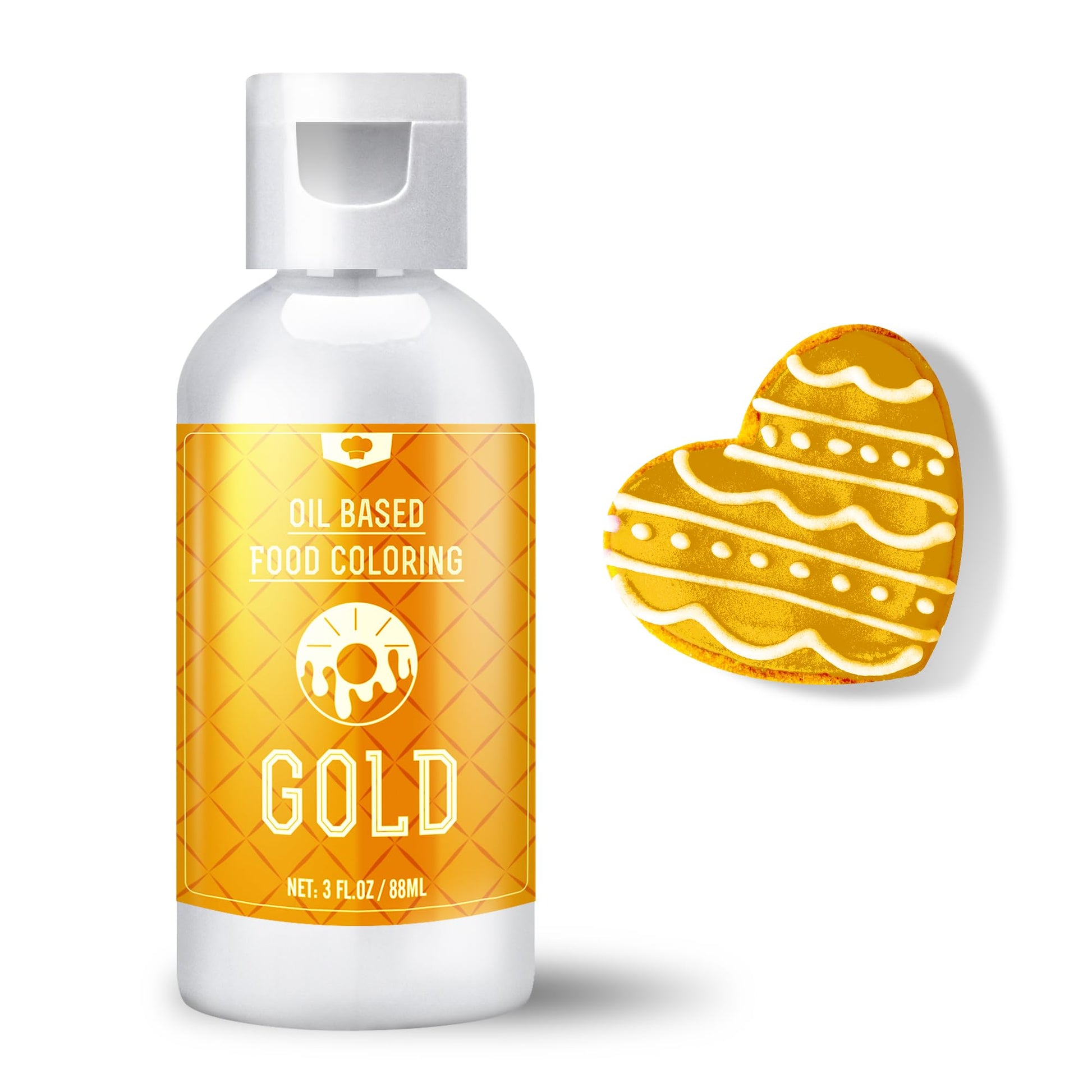 Vividye Oil Based Food Coloring for Chocolate, 88ml, Gold, Tasteless Liquid Dye for Candy Melts, Baking, Cake, Cookie