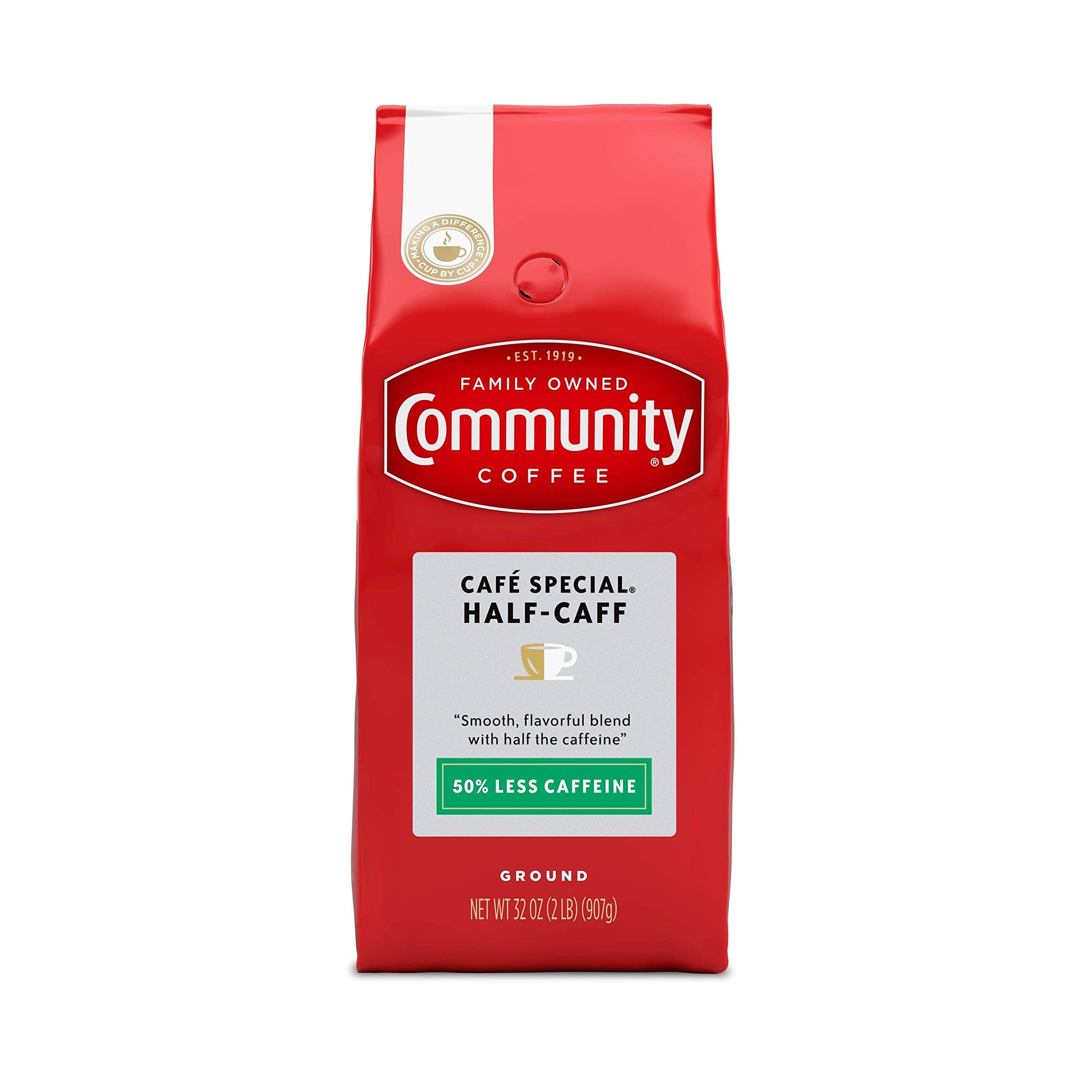 Community Coffee Caf? Special Half-Caff 32 Ounces  Medium Dark Roast Ground Coffee  32 Ounce Bag (Pack of 1)