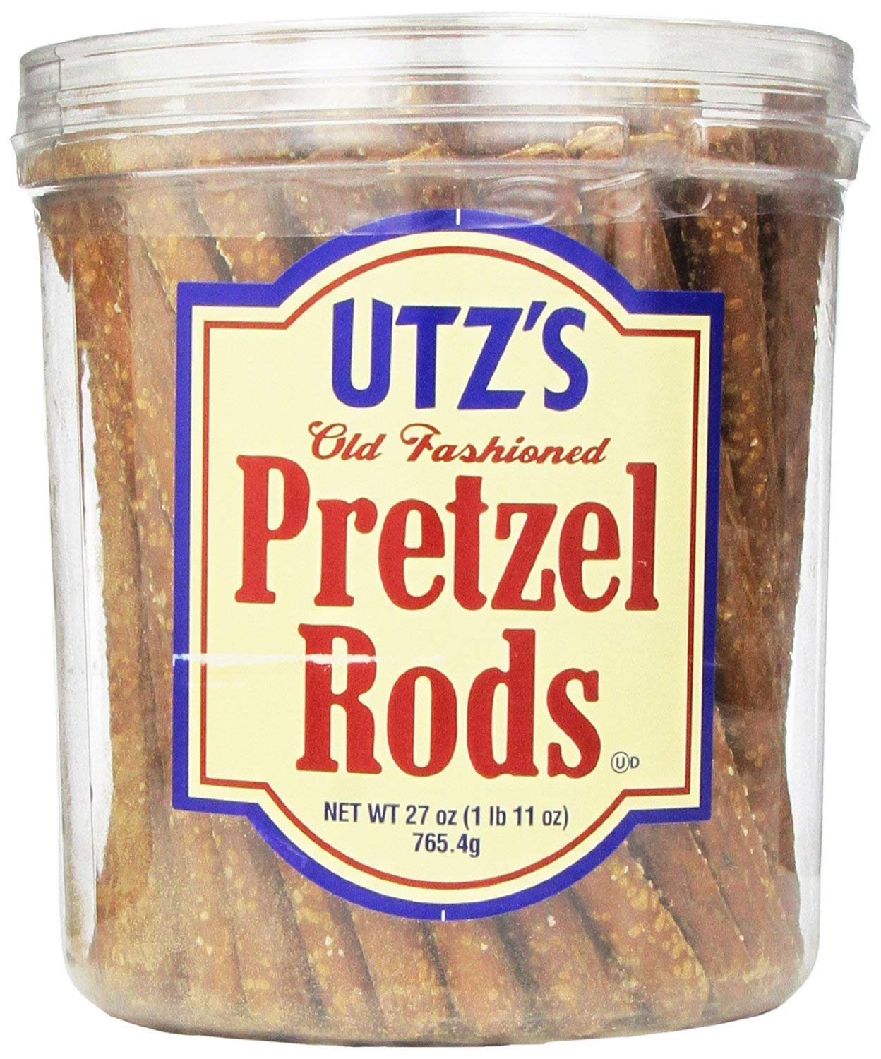 Utz Pretzel Rods - Thick, Crunchy Snack - 27 oz Barrel - Zero Cholesterol