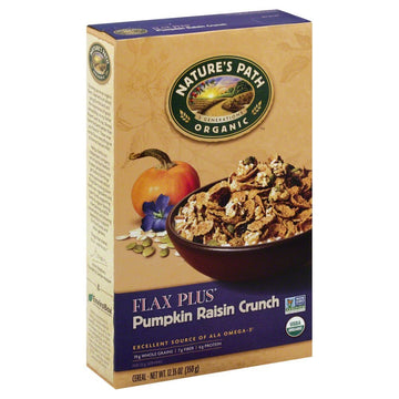 Nature'S Path Organic Cereal, Flax Plus Pumpkin Raisin Crunch, 12.35 Ounce Box (Pack Of 6)