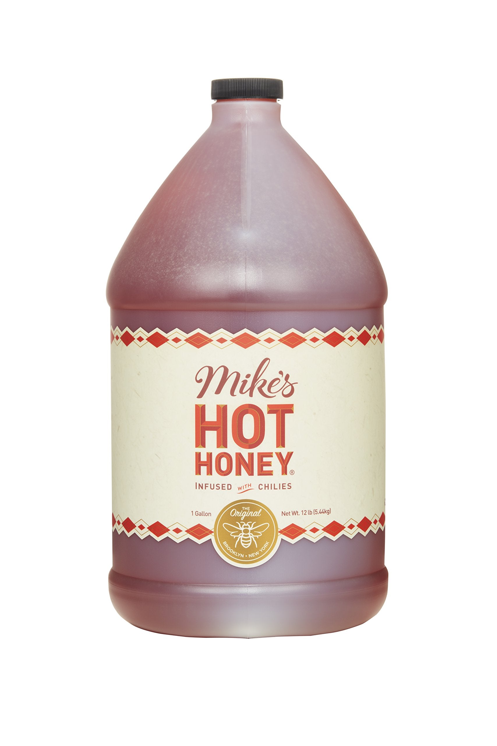Mikes Hot Honey Spicy Honey Infused with Chili Peppers, 128 Fl Oz Jug, Certified-Kosher, Gluten-Free, Paleo-Friendly