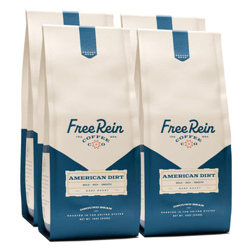 Free Rein Coffee Company, American Dirt French Roast Dark Roast Ground Coffee - Bold & Smooth Coffee, 100% Arabica, Roasted in A