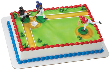 Decoset Batter Up 3 Piece Decorations Set, Cake And Cupcake Toppers For Baseball Themed Birthdays, Celebrations, And Parties, Fo