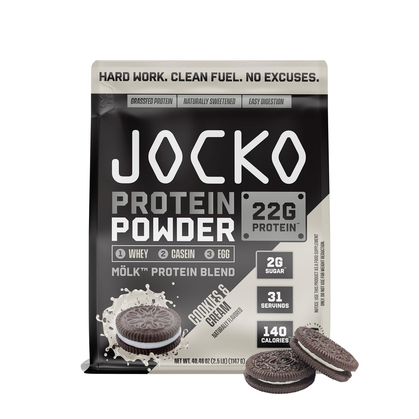 Jocko Mlk Whey Protein Powder - Keto, Probiotics, Grass Fed, Digestive Enzymes, Amino Acids, Sugar Free Monk Fruit Blend - Suppo