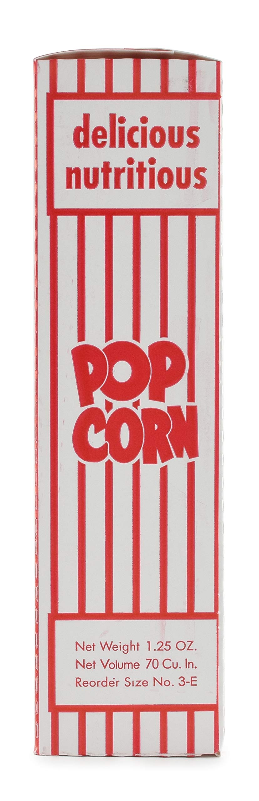 SNAPPY Popcorn Boxes, Close Top, Red and White, 1.25 Oz, 100 Count, Model 3003H