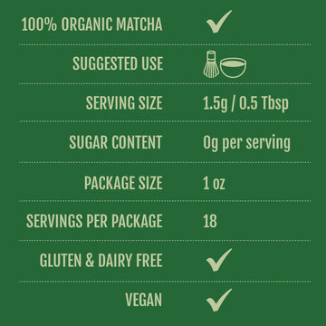 Two Leaves And A Bud Organic Ceremonial Matcha Green Tea (18 Servings), 100% Japanese Matcha Powder, 1Oz Tin (28.34G)