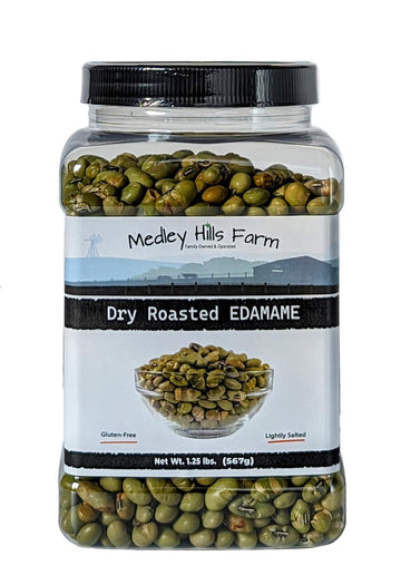 Dry Roasted Edamame By Medley Hills Farm 1.25 Lbs. In Reusable Container - Edamame Dry Roasted And Lightly Salted - Healthy Diet