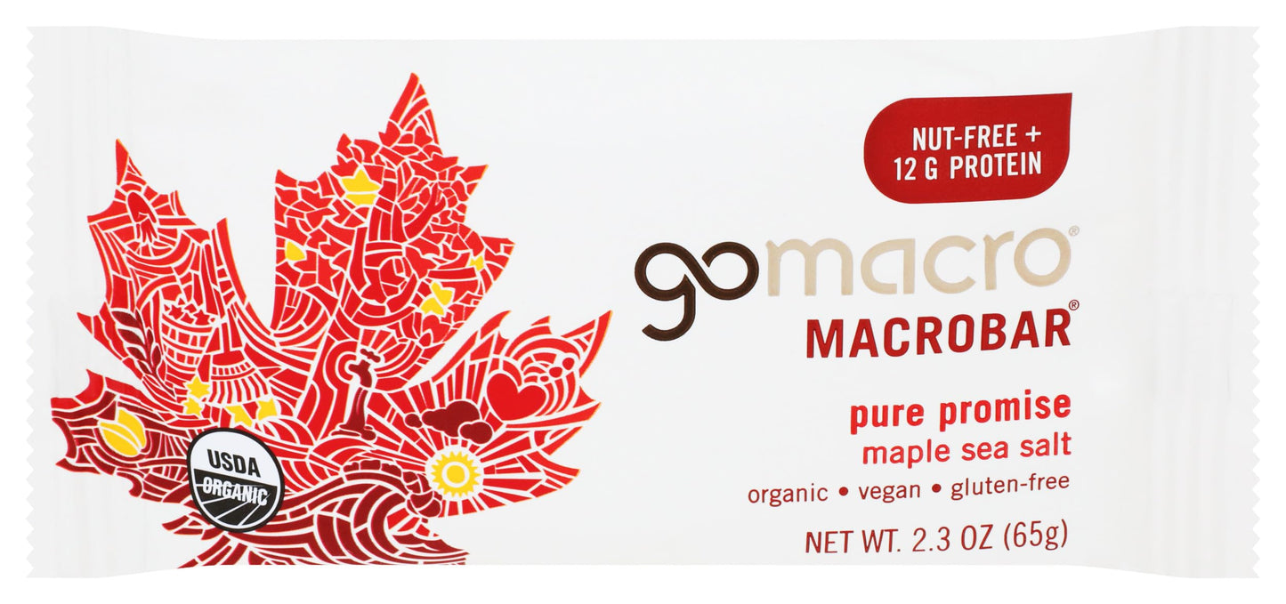 Gomacro Macrobar Organic Vegan Protein Bars - Maple Sea Salt