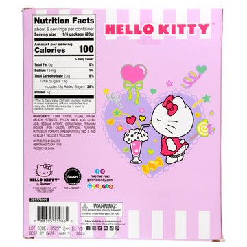 Galerie Hello Kitty Jumbo Gummy, Fruit Punch Flavored Chewy Candy, Girls Easter Basket Stuffer Gift, 6 Ounces