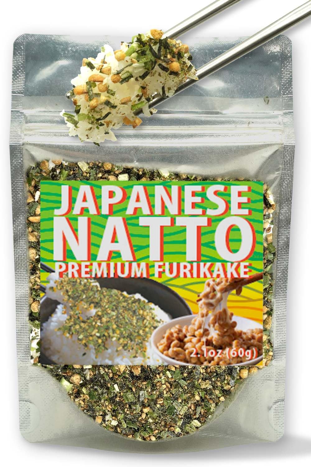 BAYU STORE Crispy Natto Furikake Rice Seasoning with Roasted Sesame & Seaweed, 2.1oz