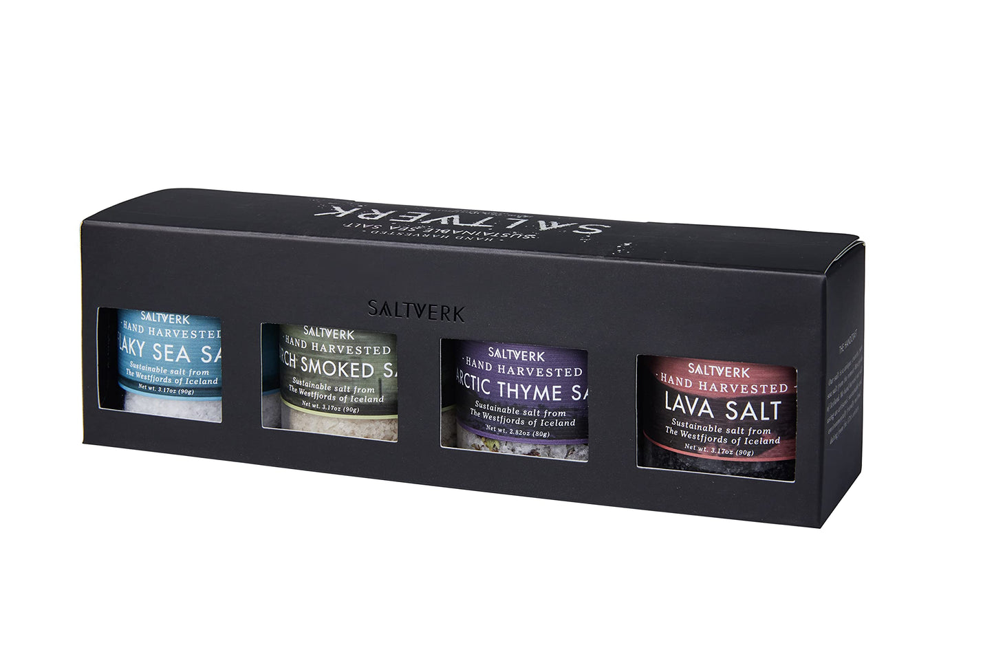 Saltverk Gift Box - Icelandic Flavored Salts, All Natural, Gluten Free, 3.17 oz (Pack of 4)