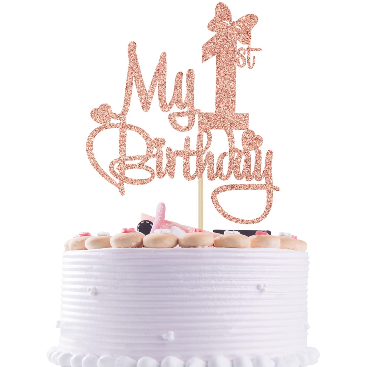 Rose Gold Glitter My 1St Birthday Cake Topper, Miss Onederful/Happy 1St Birthday/Wild One, Funny Baby Shower Baby'S 1St Birthday