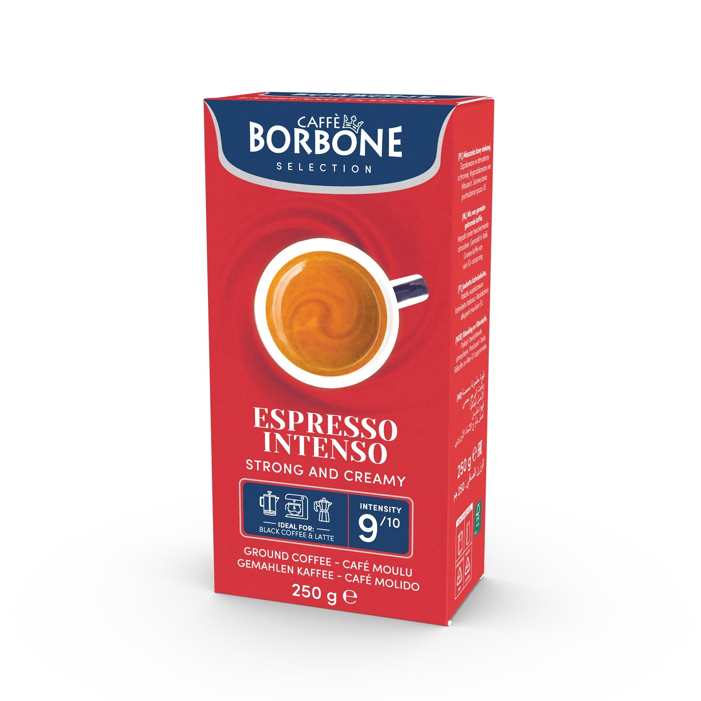 Caffe Borbone Ground Coffee, Espresso Intenso, Medium Roast, Full-Bodied And Strong, Premium Robusta Ground Coffee, Roasted, Gro
