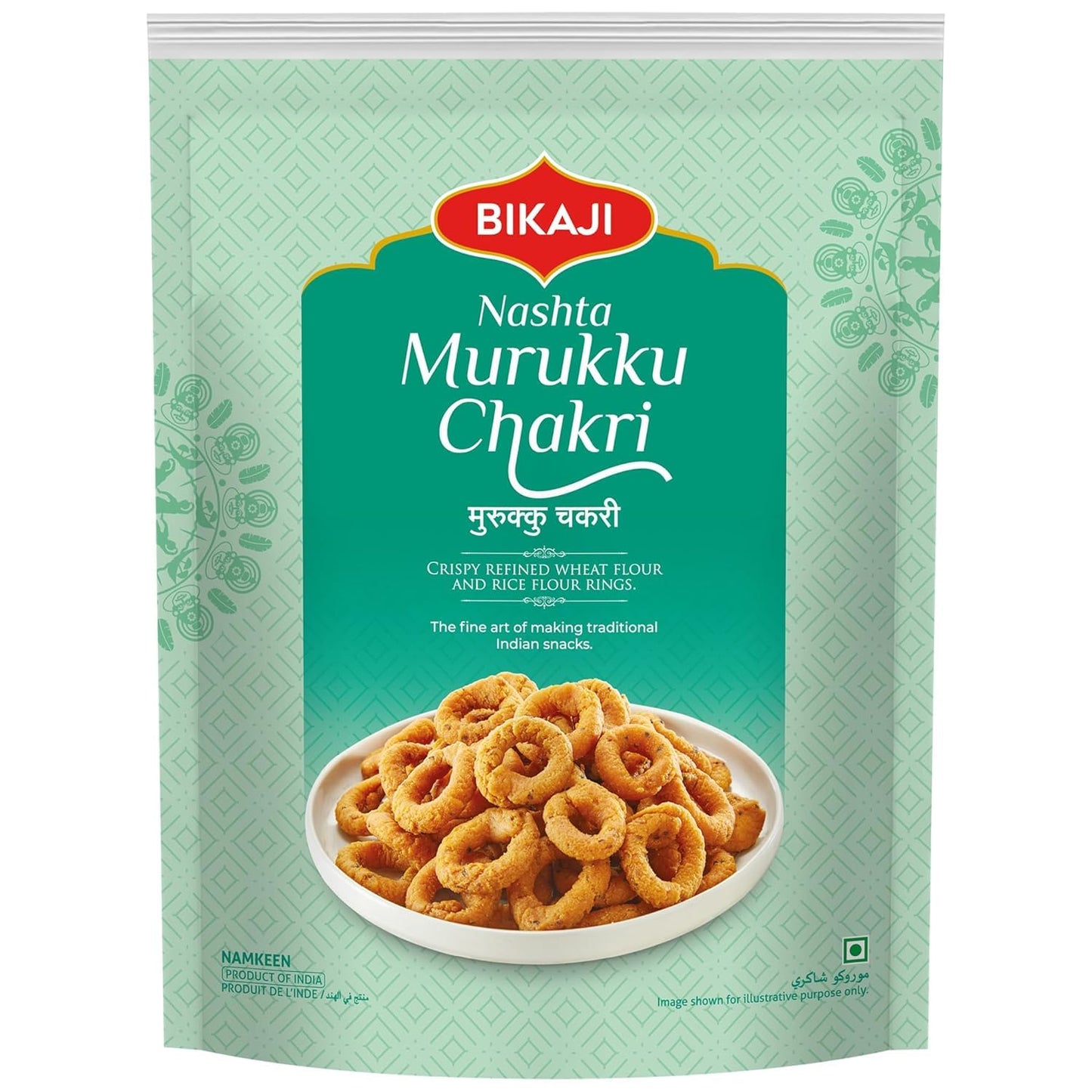 Bikaji Murukku/Chakri 400g | Crispy South Indian Snack | Traditional Rice Flour & Lentil Spiral Namkeen | Crunchy & Savory Ready